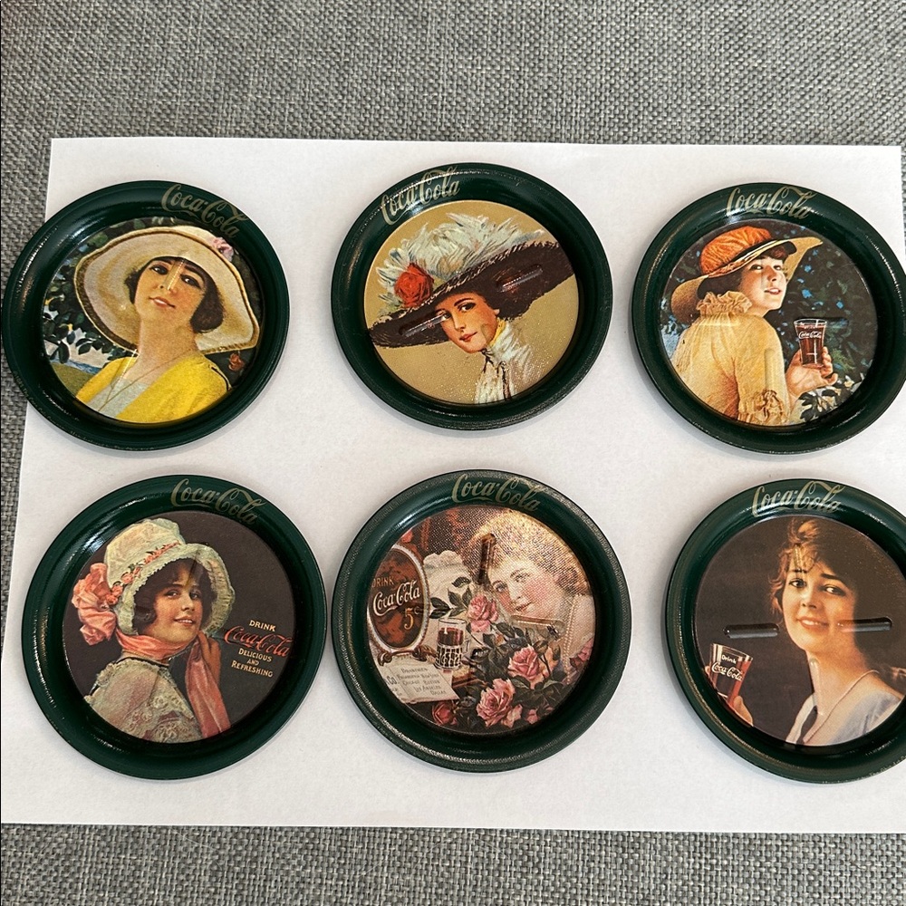 A set of six Coca-Cola Retro Coaster Collection with Classic Art